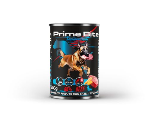 Prime Bite prémium kutyaeledel, marhahús sárgarépával, 400g