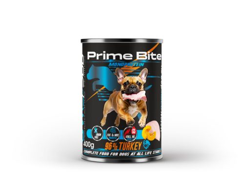 Prime Bite prémium kutyaeledel, pulyka tökkel, 400g