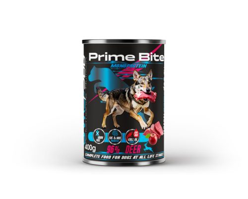 Prime Bite prémium kutyaeledel, szarvas almával, 400g